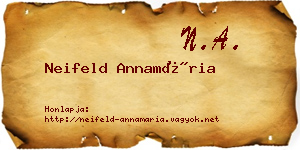 Neifeld Annamária névjegykártya